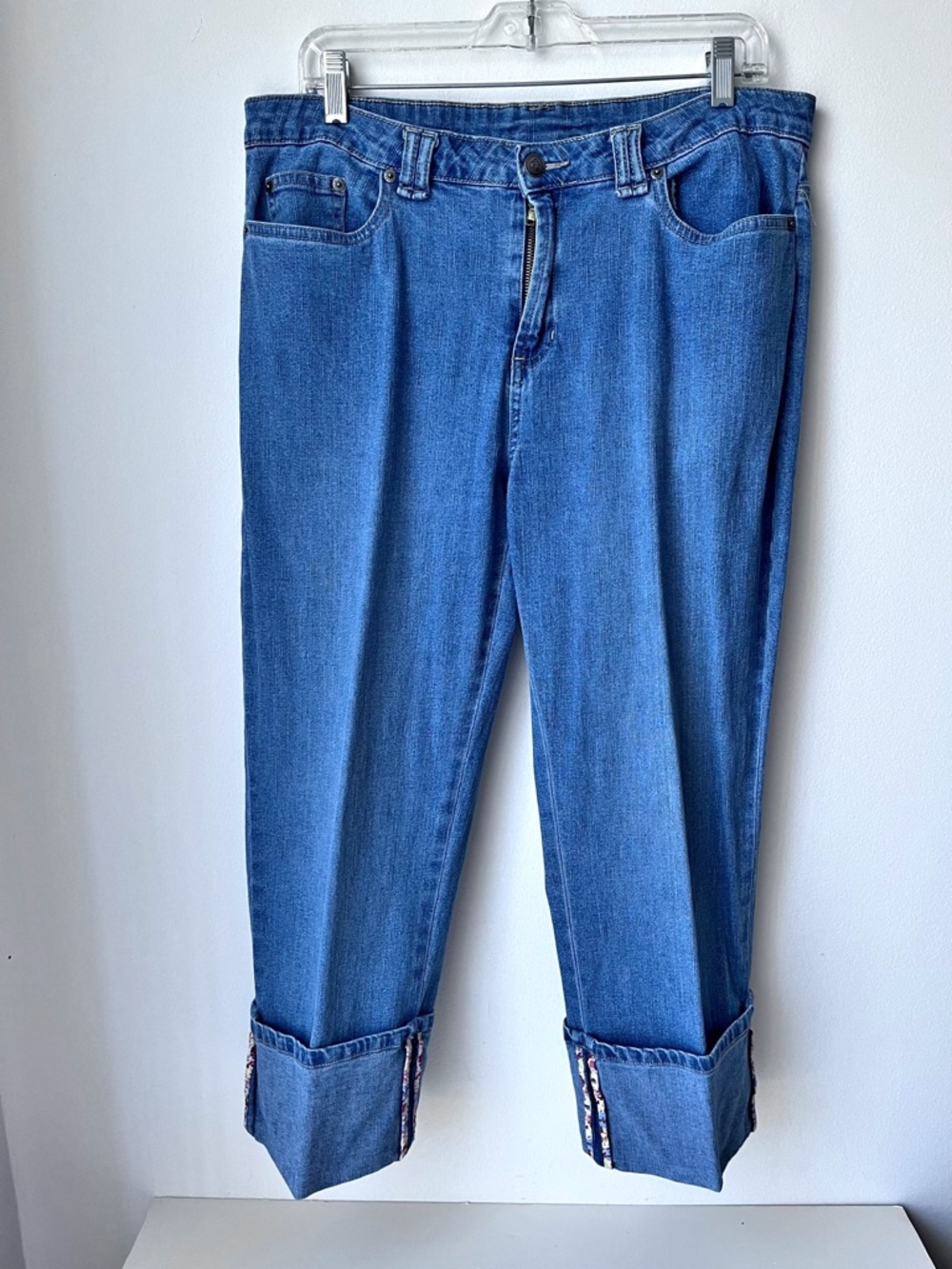 Vintage Field Gear Women’s Denim Blue Cropped Cuffed Jeans Sz 12